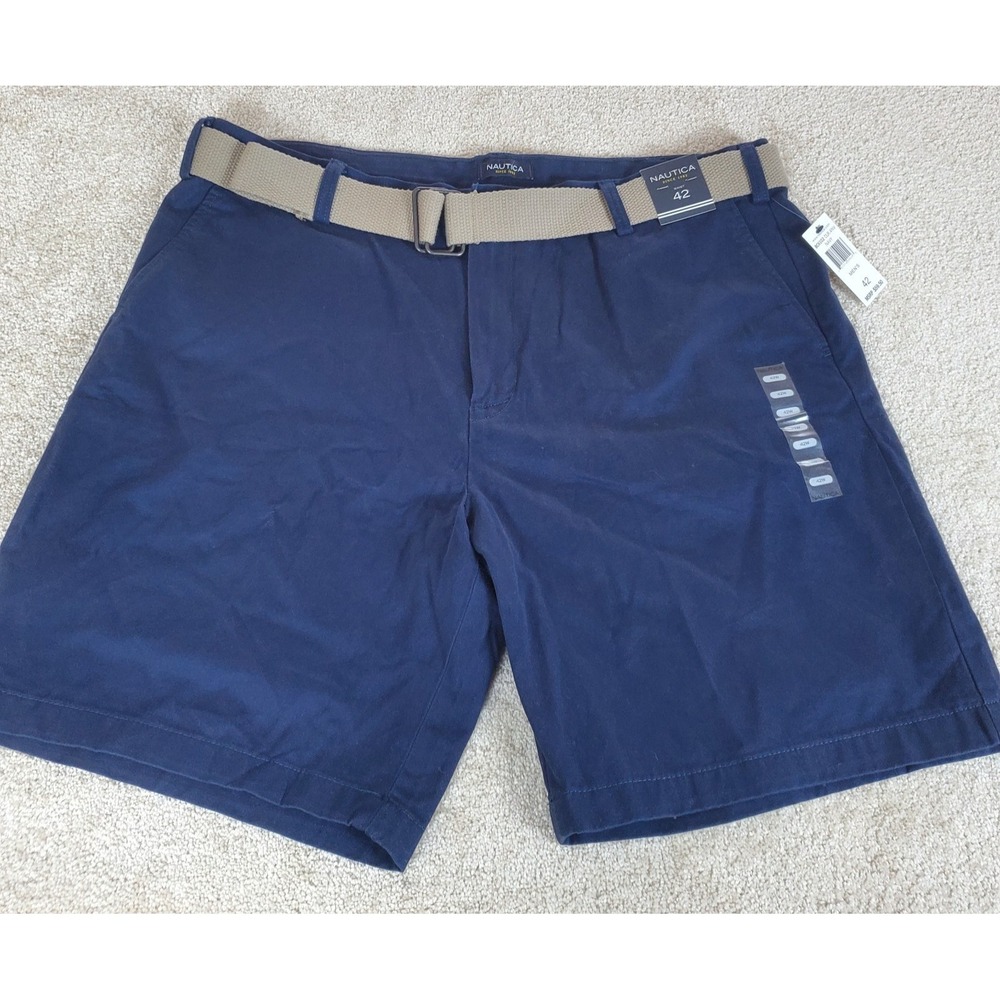 Nautica Men's Shorts Navy Blue Size 42 Belted NWTGS